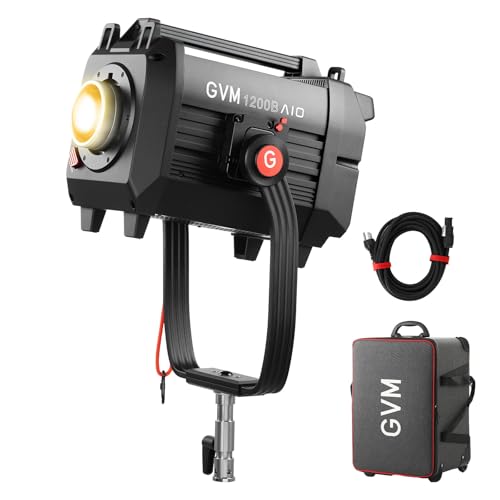 GVM 1200W LED Video Light, 1200B AIO Film Lighting Kit, 42800lux/3m Photography Lighting kit with DMX Control, Continuous Output Video Lighting for TV Productions, Live Broadcasts, 2700K-6800K - color: 1