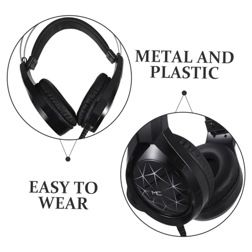 TEHAUX 1pc Wired Gaming Headset Noise Isolation Microphone Comfortable Over-Ear Headphones for Computer and Console Gaming Black Upgraded Dual-Jack Version