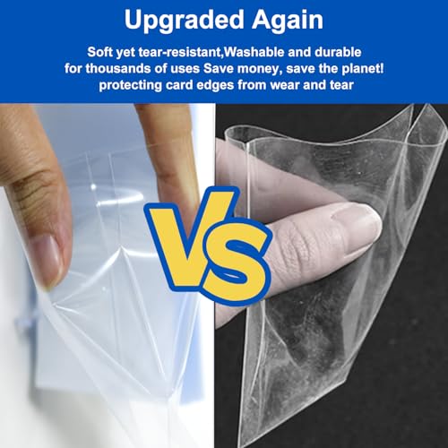 600 Counts Soft Clear Perfect Fit Card Sleeves for Trading Cards, Exact Fit Protector for TCG, Sports (Basketball, Baseball, Football) and Collectible Cards,Plastic Penny Sleeves(600)