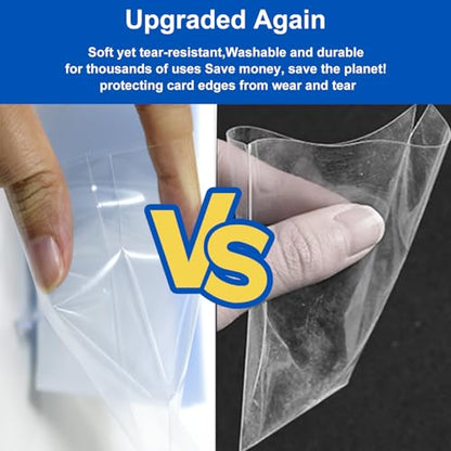 600 Counts Soft Clear Perfect Fit Card Sleeves for Trading Cards, Exact Fit Protector for TCG, Sports (Basketball, Baseball, Football) and Collectible Cards,Plastic Penny Sleeves(600)