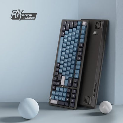 RK ROYAL KLUDGE RK98 Wireless Mechanical Keyboard, Triple Mode 2.4G/BT5.1/USB-C Hot Swappable Keyboard with Number Pad, Pre-lubed Linear Switches RGB Backlit Gaming Keyboard, Software Support - color: Blue, size: Hot Swap Red Switch