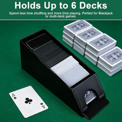 Abaodam Blackjack Shoe, 6 Deck Card Dealing Shoe, Manual Poker Card Dispenser for Tabletop Games Accessory, Home Family Game Night (Black)