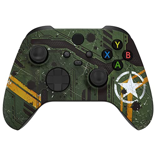 eXtremeRate Custom Shell for Xbox Series X & S - Revitalize Your Controller - Army Mecha Replacement Cover Front Housing Cover for Xbox Core Controller Wireless - color: Army Mecha