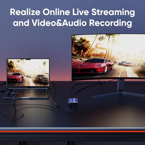 4K 60fps Audio Video HDMI Game Capture, Live Gamer | Portable Pass-Through 4K Full HD 1080P 60fps USB3.0 Capture Card Ultra Low Latency Record Stream for XBOX, PlayStation