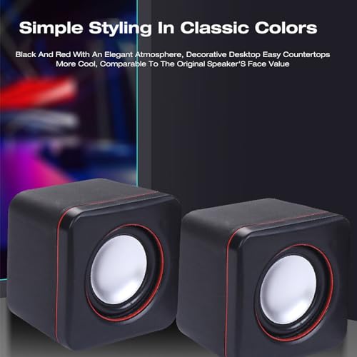 Computer Speakers USB Speaker Stereo 3.5mm Jack Wired Multimedia Speaker Computer Speaker for PC Monitor Desktop Laptop PC Computer Gaming Smartphones Tablets Projectors TVs(Dual Track)