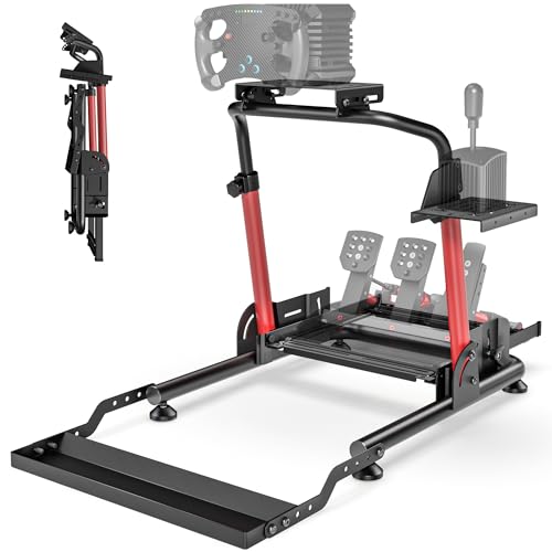 ARES WING Racing Wheel Stand with Chair Fixing Slot, Foldable Racing Simulator Cockpit, Formula GT Sim Racing Cockpit Compatible with Fanatec, Thrustmaster, Logitech, Moza, Simagic, Gaming Equipment