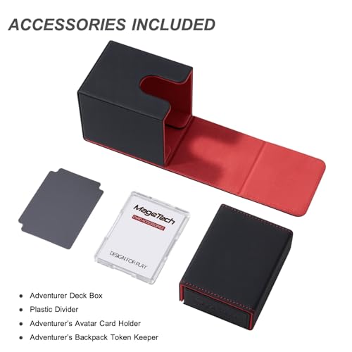 Mage Tech Adventurer [Paragon] Commander Kit - Avatar Holder + Backpack Dice Box Snap-On Back Panel, with Life Tracker - MTG Commander/EDH - Black/Red - color: 2. Ambition (Black/Red), style: 4. Paragon[commander Kit]