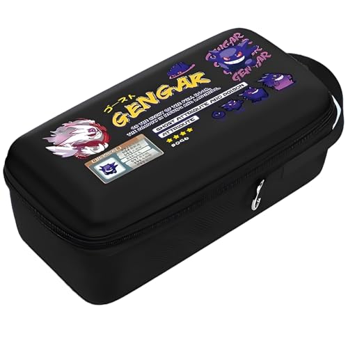 QUBAMG Switch OLED Carrying Case Compatible with Nintendo Switch & Lite, Portable Travel Hard Shell Protective Carry Case with Stand and 10 Game Slots - Fit for Dock, Pro Controller, Joy-Con, Adapter - color: Black 3