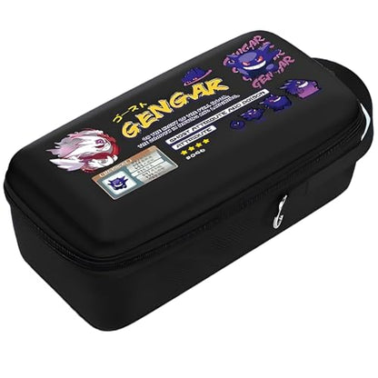 QUBAMG Switch OLED Carrying Case Compatible with Nintendo Switch & Lite, Portable Travel Hard Shell Protective Carry Case with Stand and 10 Game Slots - Fit for Dock, Pro Controller, Joy-Con, Adapter - color: Black 3