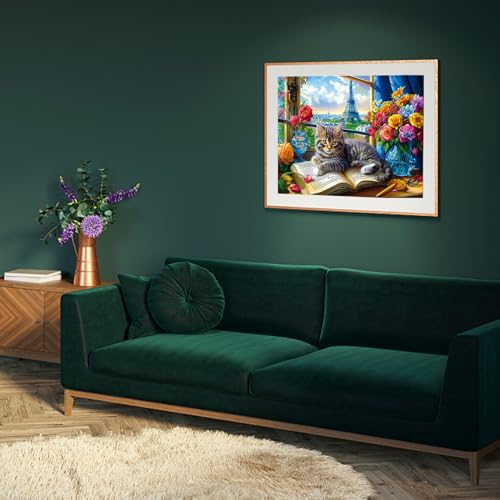 Jigsaw Puzzles 2 Pack 1000 Pieces - Puzzles for Adults - Cats Kitten in Flower Room - Funny Pets Puzzles for Adults 1000 Pieces and up - color: Cats Kitten in Flower Room & Paris