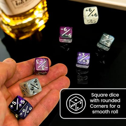 Luck Lab MTG Magic Life Counter Dice, 48 PCS - Compatible w/Magic Card Game Accessories, CCG Creature Stats w/ 2 Dice Bags (Purple Pearl, Purple Swirl, White Pearl, Black Pearl) - color: Purple Pearl, Purple Swirl, White Pearl, Black Pearl