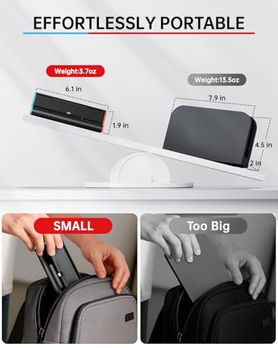 Switch 2 Dock with 60W Charger & HDMI Cable, 4K Portable Docking Station for Nintendo Switch2 Console, Travel TV Connector Stand Base, USB-C Charging Cable, AC Adapter Power Cord, Game Accessories Set
