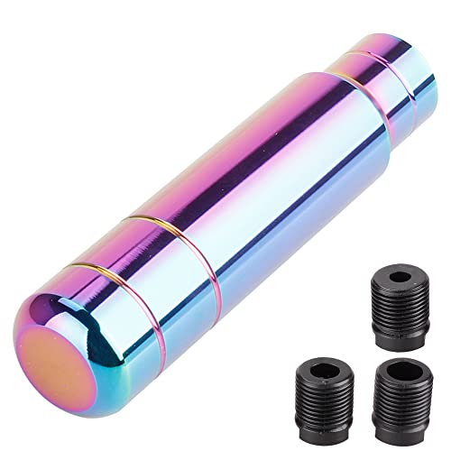 BARTOO Aluminum Alloy Heavy Weighted Shifter Knob, 5" Auto Gear Shift Knob, Car Gear Lever Stick Shifter Handle,with 3 Threaded Adapters M8 M10 M12,Fit Most Automatic Manual Vehicle(Neo) - color: Neo