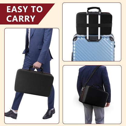 Carrying Case Compatible with PS5 SLIM 2023, Hard Shell Travel Case Protective Bag for Play Station 5 Slim Disc and Digital Edition Console, Controllers, Vertical Base, Disc and Cable Accessories