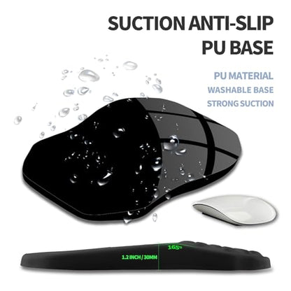 Ergonomic Raised Mouse Pad Wrist Support with Bilateral Slope Memory Foam Mousepad for Wrist Rest and Carpal Tunnel Pain Relief 11.8x7.9〃 Black - color: Black