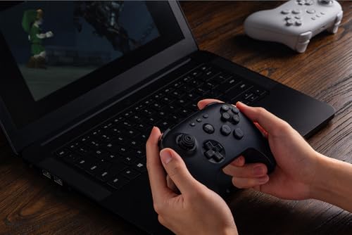 8BitDo 64 Bluetooth Controller for Analogue 3D, Switch 1/2, Windows&Android | Hall Effect Joystick, Turbo, Vibration - Black - color: Black