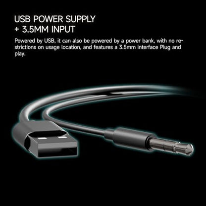 Computer Speakers, Gaming Soundbar for PC, USB Speakers, RGB Touch Lights | USB-A Powered 3.5mm Input, Compact Plug-and-Play for Desktop Laptop Monitor, Sound for Desktop, Laptop & Monitor