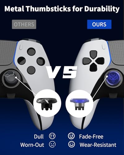 KD.FLY Metal Thumbsticks & Back Paddles for PS5 Edge Controller Joystick Replacement, Custom Analog Thumb Sticks Caps for PS5 Dual Sense Edge Stick Module, 2 Joystick, 4 Back Buttons, Owl - color: Owl