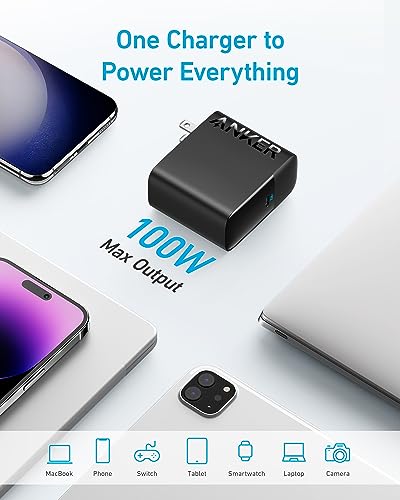 Anker Docking Station for Steam Deck/ROG Ally, 6-in-1 Steam Deck Dock, USB C Hub with HDMI 4K@60Hz, 1Gbps Ethernet & Mac Book Pro Charger, 100W USB C Charger, Anker Compact and Foldable Fast Charger