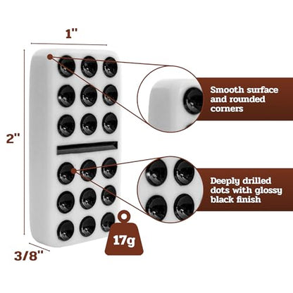 Alex Cramer The Nines Double 9 Domino Set - American-Made Solid Walnut Case Holds Our 55-Piece Domino Set for Adults - style: Personalized Domino Set