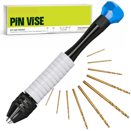 Jewelry Hand Drill Pin Vise, Micro Drill Bits Set for Resin & Crafts, Blue - style: Classic