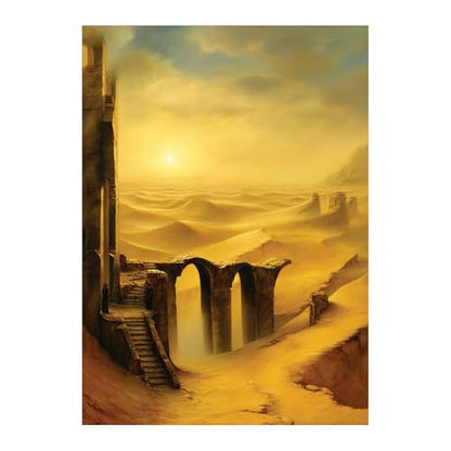 Katomula 100 MTG Card Sleeves with 100 Inner Sleeve, Textured Back Art Sleeves, Fit Standard Size Cards - Plains - color: Plains