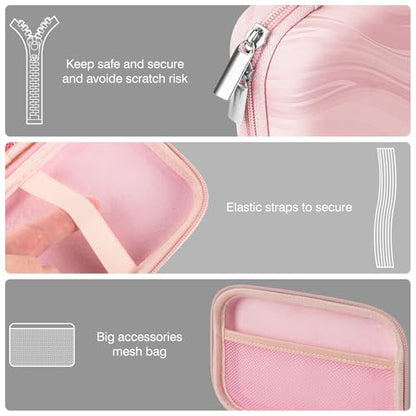 TOCCOOL Handheld Game Console Carrying Case, Protective Travel Retro Mini Game Console Box for Charging Cable, Earphones, Batteries and Accessories (Pink) - color: Pink