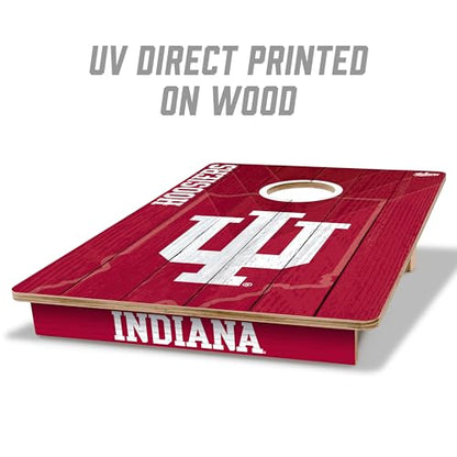 YouTheFan NCAA 2’ x 3’ Wood Cornhole Game with Logo Bags - color: Indiana Hoosiers
