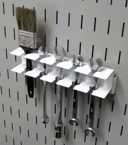 Wall Control Tool Holder Bracket Slotted Metal Pegboard Accessory Pegboard and Slotted Tool Board - White - color: White, size: 1 Count (Pack of 1)