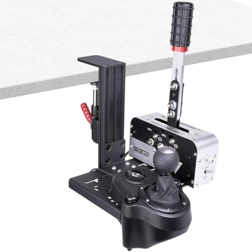YAARHEJ Heavy-Duty Sim Racing Desk Mount for Shifters & Handbrakes - Universal Fit for Logitech, Thrustmaster TH8A/TSS, Fanatec Clubsport