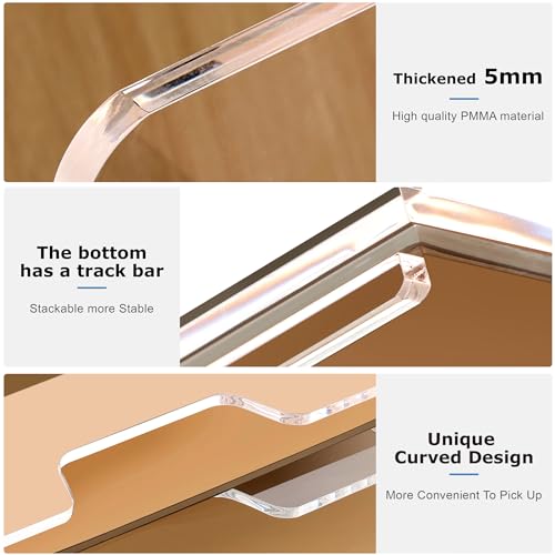 2 Pack- Stackable Paper Letter Tray, Enlarged A4 File Desk Organizer Acrylic Desk Organizers and Accessories Sorter Tray, Clear Workspace Office Supplies Organizers, 13.78inx9.25inx3.62in - style: Enlarged 2 Tier Trays