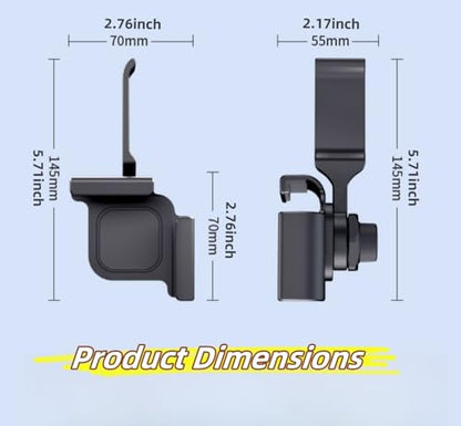 【1PACK Clamp-On Monitor Headphone Stand – Adjustable Headset Holder with 360° Rotating Hook, Silicone Protection, Space-Saving Desk Organizer for Office, Gaming & Study YA-C (Black)