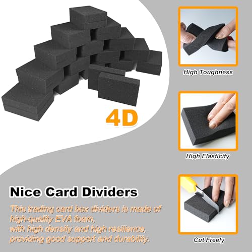 Foam Card Dividers - 24 PCS Multifunction Foam Dividers for Trading Cards Shock Absorbing Foam Block for Sport Playing Game Card Packing Cases and Crafts