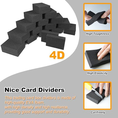 Foam Card Dividers - 24 PCS Multifunction Foam Dividers for Trading Cards Shock Absorbing Foam Block for Sport Playing Game Card Packing Cases and Crafts