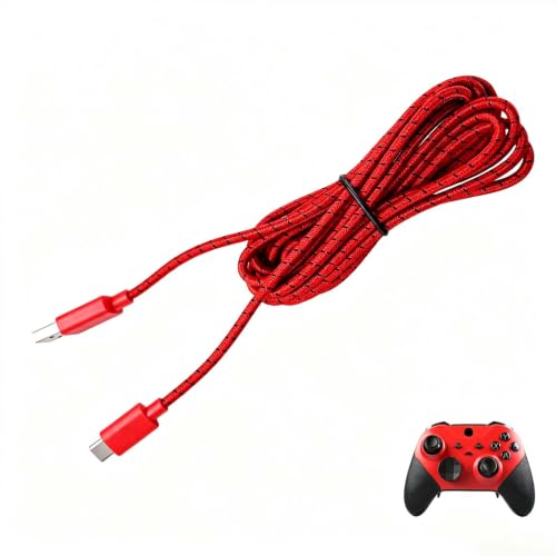 Elite 2 Red Charging Cable, Compatible with Xbox Series S/X Controller, Compatible for Xbox Elite Series 2, Replacement Charging Cable, 9FT 2.7M Long，USB to Type-C Charger Cord - color: Red