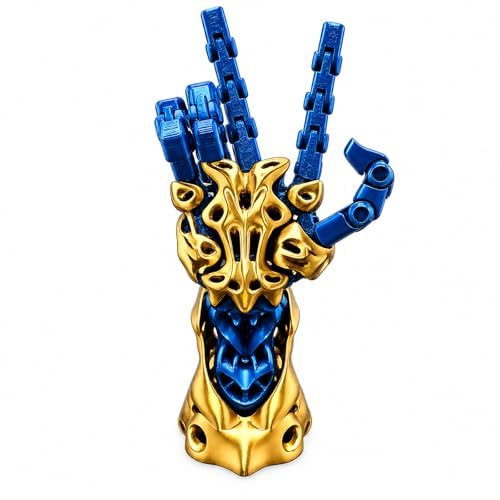 3D Printed Robotic Hand Controller Stand - Cyberpunk Mechanical Jewelry Display & Headset Holder - Futuristic Desk Decor Art Statue for Gaming Setup. (D-Light Blue) - color: D-light Blue