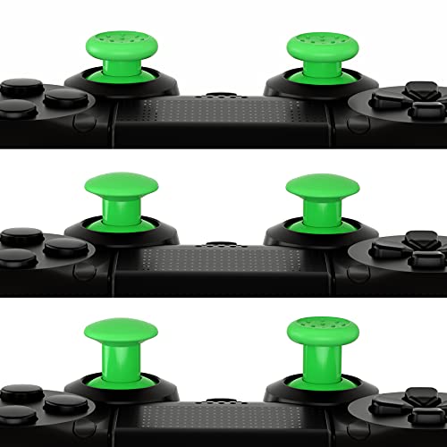 eXtremeRate ThumbsGear Interchangeable Ergonomic Thumbstick for PS5 Controller, for PS4 All Model Controller - 3 Height Domed and Concave Grips Adjustable Joystick - Green - color: Green