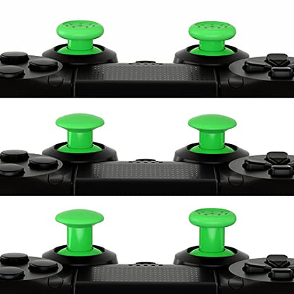 eXtremeRate ThumbsGear Interchangeable Ergonomic Thumbstick for PS5 Controller, for PS4 All Model Controller - 3 Height Domed and Concave Grips Adjustable Joystick - Green - color: Green