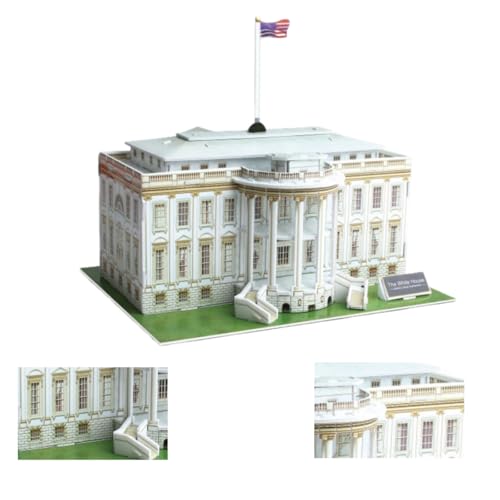 Architecture World Famous of 3D Puzzle.Build Your Own Collection of 17 Global Landmarks (Notre Dame, Colosseum) - Educational DIY Model Kit for Kids & Adults. (The White House) - color: The White House