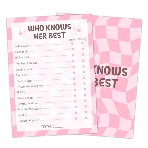 Birthday Party Games - Who Knows Her Best, Who Know The Birthday Best, Party Games for Women, Set of 20 Cards, Age 15+ - FS266 - color: Birthday 2