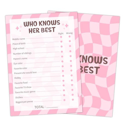 Birthday Party Games - Who Knows Her Best, Who Know The Birthday Best, Party Games for Women, Set of 20 Cards, Age 15+ - FS266 - color: Birthday 2
