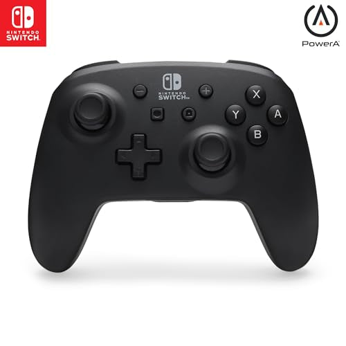 PowerA Wireless Controller - Nintendo Switch/Switch Lite/Switch-OLED Model, Nintendo Switch 2, Jet Black, Gamepad, Bluetooth, Motion Controls, Advanced Gaming Buttons, officially licensed - style: Jet Black