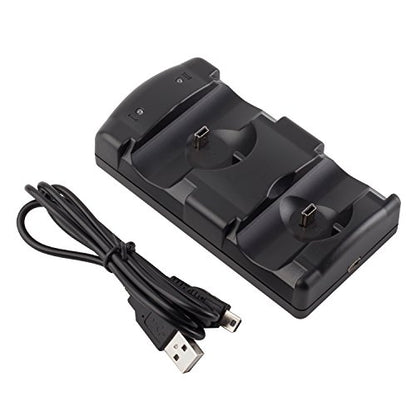 VSEER PS3 Controller Charging Dock Charging Station 2 in 1 with LED Light Indicator Compatible for Original PS3/MOVE Controller, Black