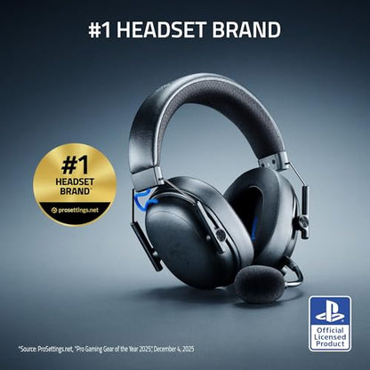 Razer BlackShark V3 Wireless PlayStation Gaming Headset, Black | Super Wideband Mic, 2.4 GHz, Bluetooth, Works with PC, Mac, Nintendo Switch, Smartphone, 70 Hr Battery - color: Black, style: PS5