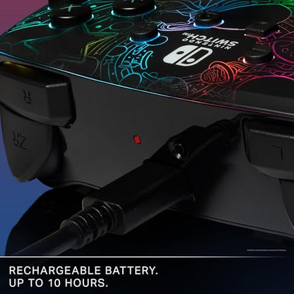 PowerA™ Enhanced Wireless Controller for Nintendo Switch with Lumectra™ – Galactic Vortex, RGB lighting reveals a hidden galaxy design, rechargeable battery, motion controls, officially licensed - style: Ghost RGB Lighting