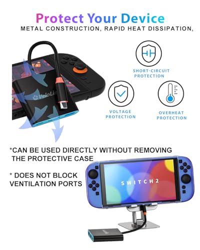 Switch 2 Dock HDMI2.1 Upgraded V22 for Nintendo Switch 2 Compatible with the Latest firmware V22+/Plug&Play/Usbc to HDMI Adapter 4k120Hz for Laptop/MacBook (Black Plug & Play) - color: Black plug & play