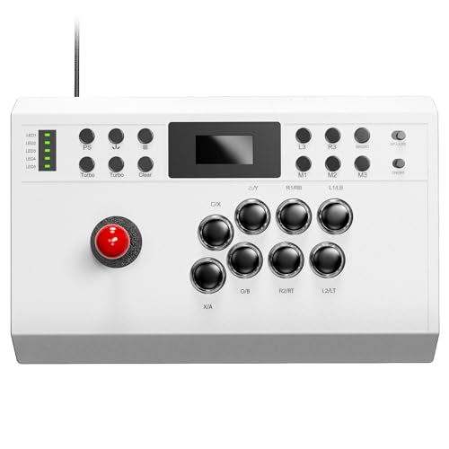 Nonbliep Wired Arcade Stick Compatible with PS5/PS4/PC/, for PS5 Fight Stick with Programming Function, Turbo Function, 9.8FT Braided Cable Fight Stick