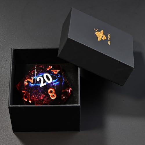 Mini Planet 50mm Chonk D20 DND Liquid Core Dungeons and Dragons RPG Eyeball Handmade Resin Polyhedral Dice - color: Dragon Eye Dice 7