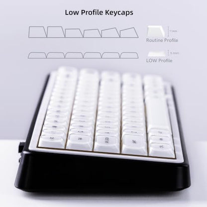 Womier Low Profile Keycaps, White Jelly Keycaps, Shine Through Key Cap | 127 Keys Custom Keycaps for Mechanical Keyboard 60% 65% 75% 80% 100% Cherry Gateron MX Switches, White - color: A-White