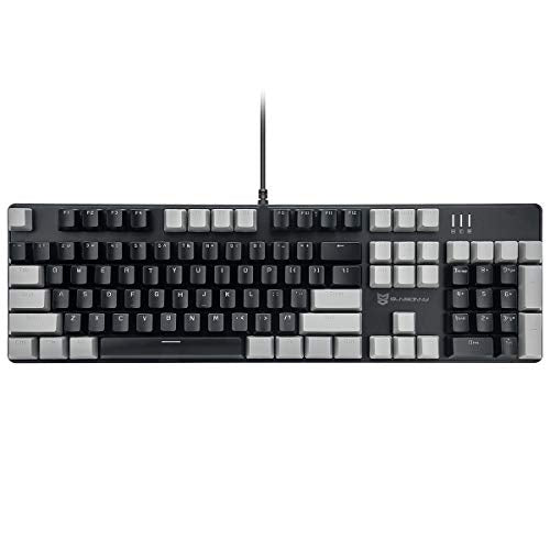 Merdia 104 Keys Full Size Mechanical PC Gaming Keyboard | Hot Swappable LED Backlit Light Up Wired Mechanical Computer Keyboards | Brown Switch US Layout Black & Grey Keycaps Keyboard for Gaming - color: Brown Switch Black & Grey